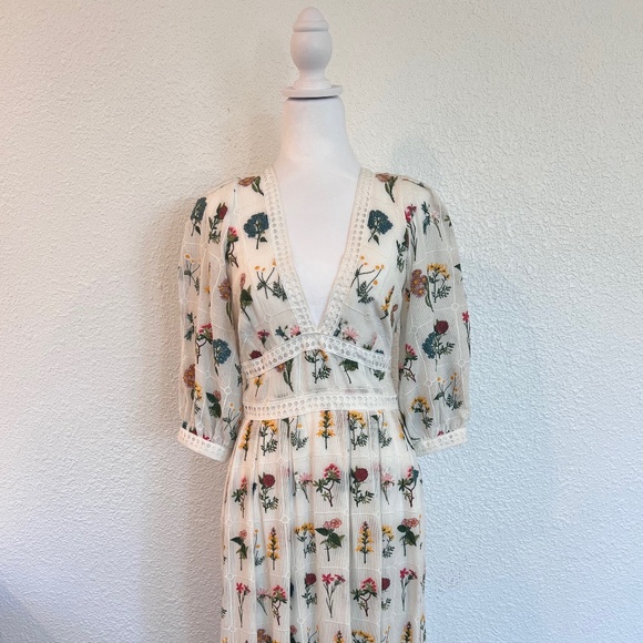 Anthropologie Carla Embroidered Dress